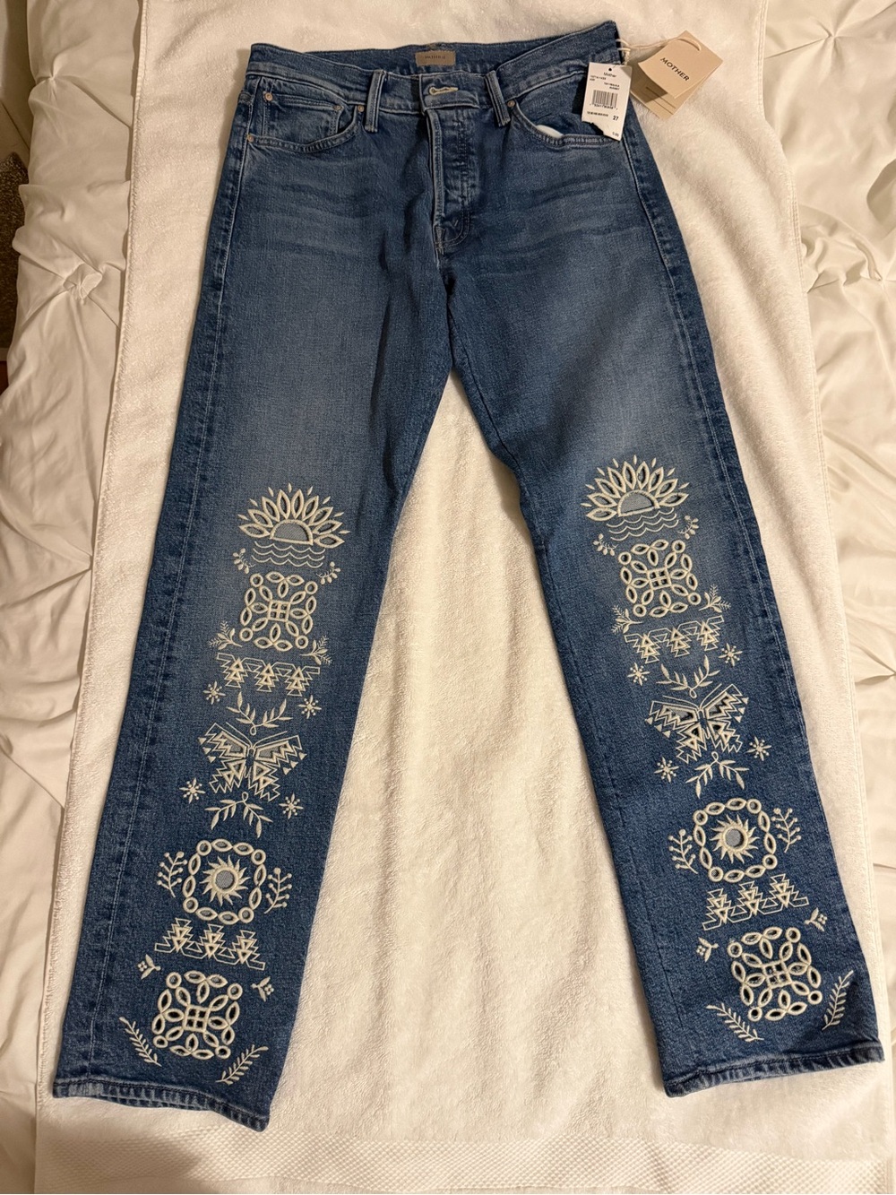 MOTHER mid rise hiker hover jeans in Tequila Sunset New with tags - Picture 6 of 6